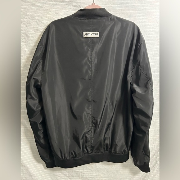REBEL & SOUL Dope Punk Patch Windbreaker Black Full Zip Bomber Jacket Size 2XL - Picture 10 of 10